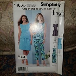 Simplicity Sewing Pattern 1466 AA Women's Dress Tunic Pants Skirt Sizes 10-18